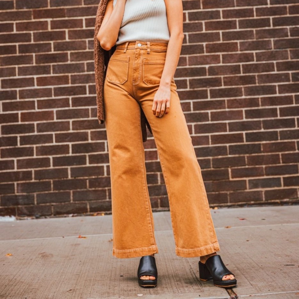 Rollas Sailor Denim Jeans in Tobacco Brown